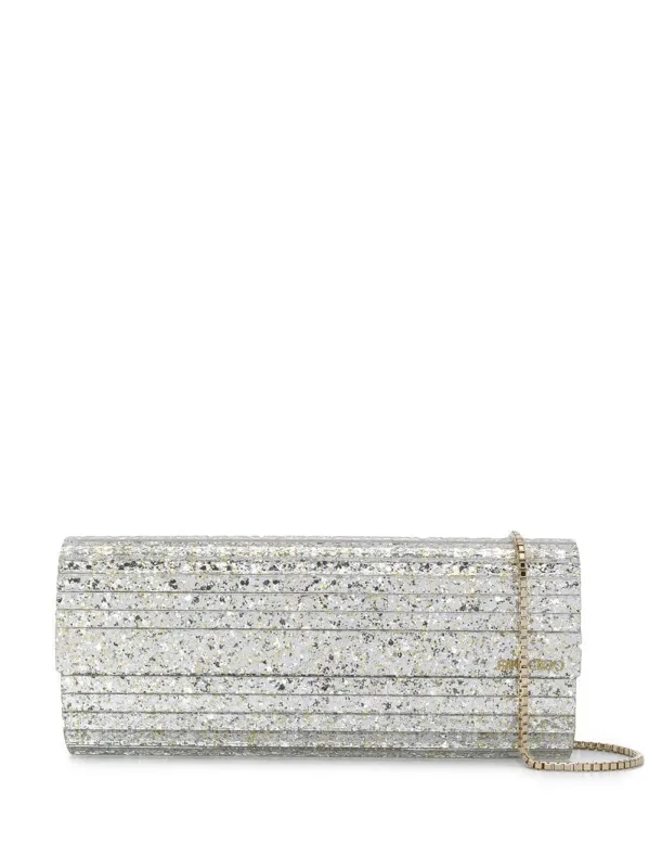 Sweetie Coarse Glitter Acrylic Clutch Bag made by Jimmy Choo