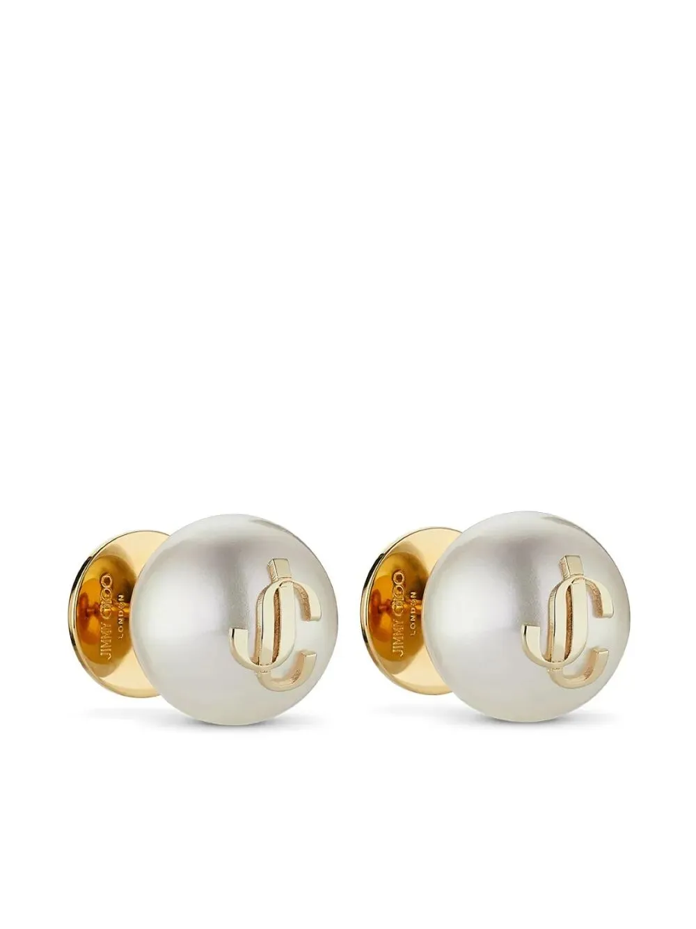 Gold-Finish Metal Jc Pearl Stud Earrings sold by Wanan Luxury product image thumbnail 5