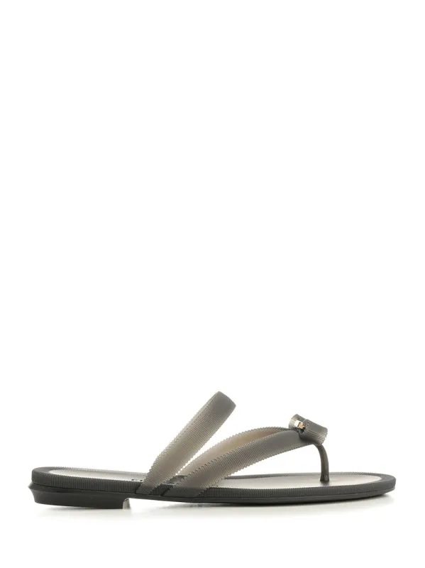 Vara Flip-Flops With Jelly Bow Sandals Black made by Salvatore Ferragamo