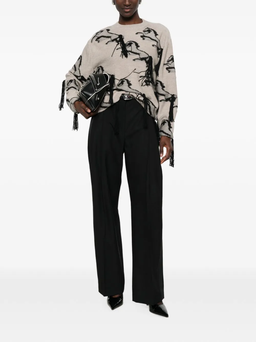 Embroidered Horse Wool Jumper sold by Wanan Luxury product image thumbnail 2