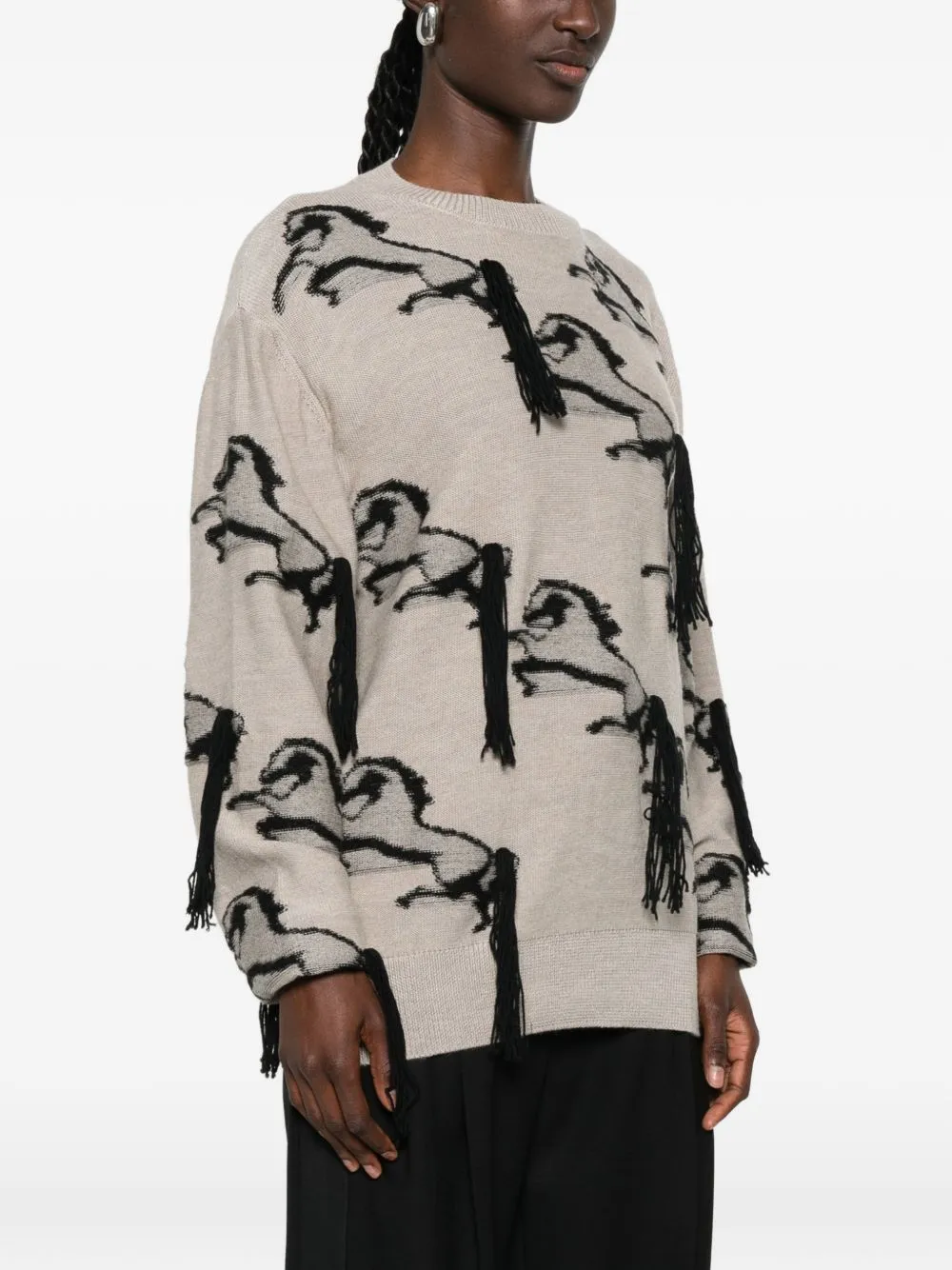Embroidered Horse Wool Jumper sold by Wanan Luxury product image thumbnail 3