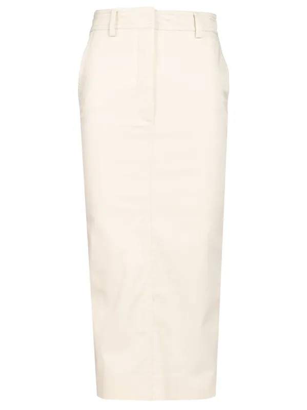 Donna 9008 T0176 Gabardina Skirts White made by The Latest