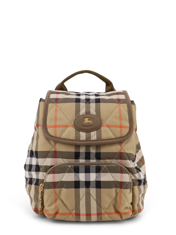 Horseshoe Nylon Backpack With Check Pattern made by Burberry