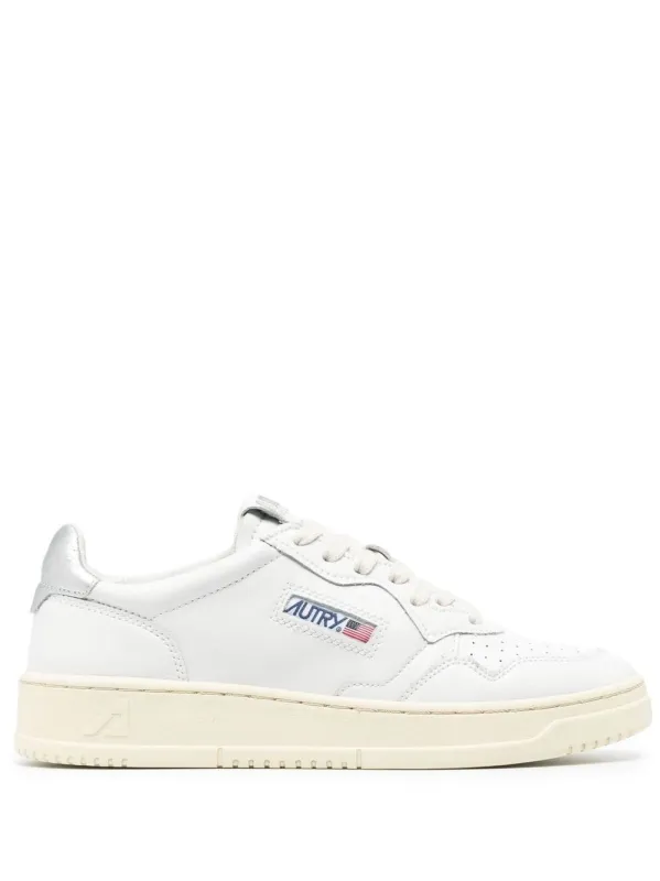 Medalist Low Sneakers In White And Silver Leather made by Autry