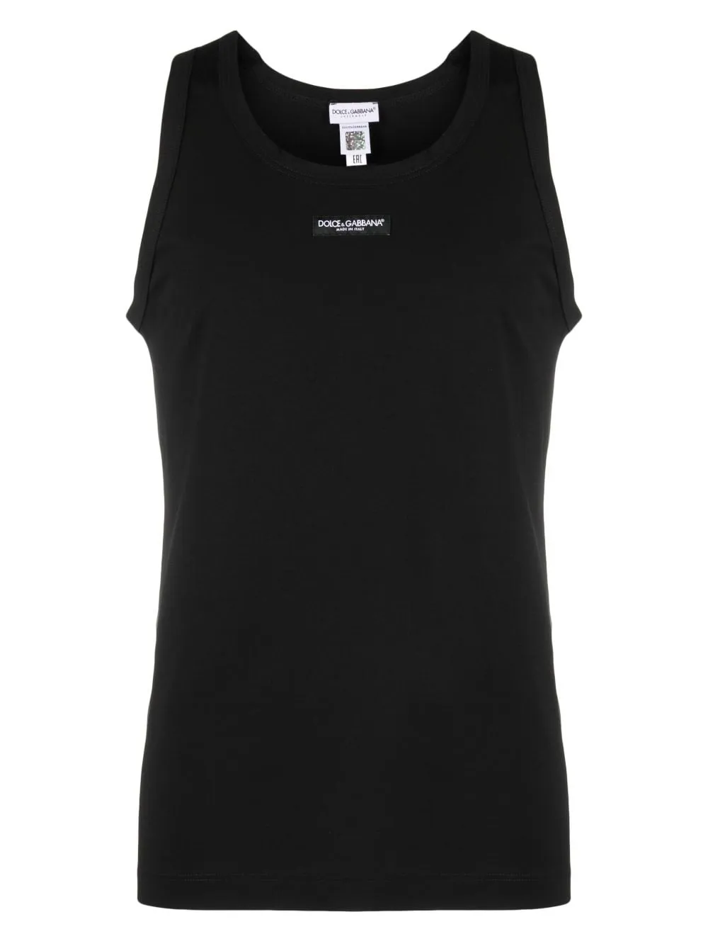 Stretch Cotton Tank Top With Logo Label sold by Wanan Luxury
