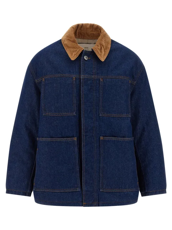 Worker Puffer Jackets Blue made by Ami
