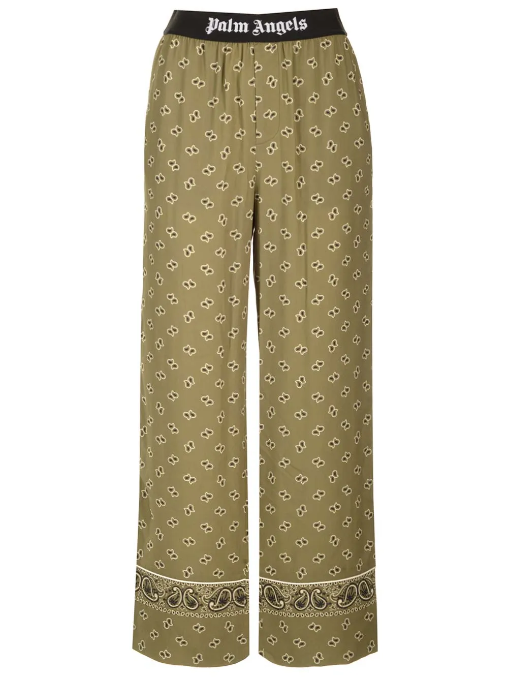 Straight Paisley Print Pants Trousers Green sold by Wanan Luxury