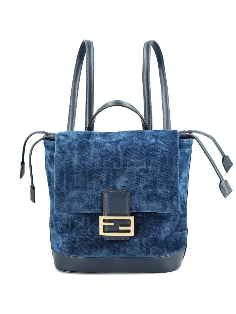 Flocked Ff Denim Backpack sold by Wanan Luxury