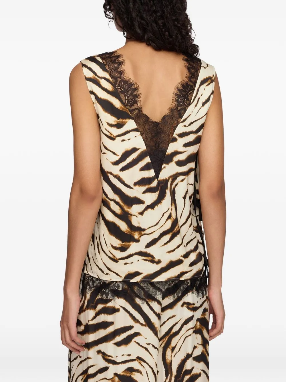 Zevra Print V-Necked Top sold by Wanan Luxury product image thumbnail 4