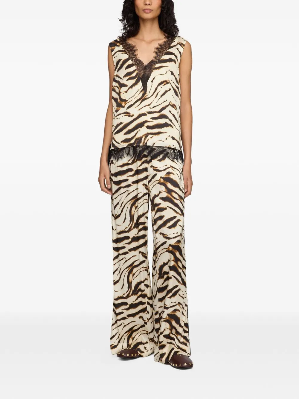 Zevra Print V-Necked Top sold by Wanan Luxury product image thumbnail 2