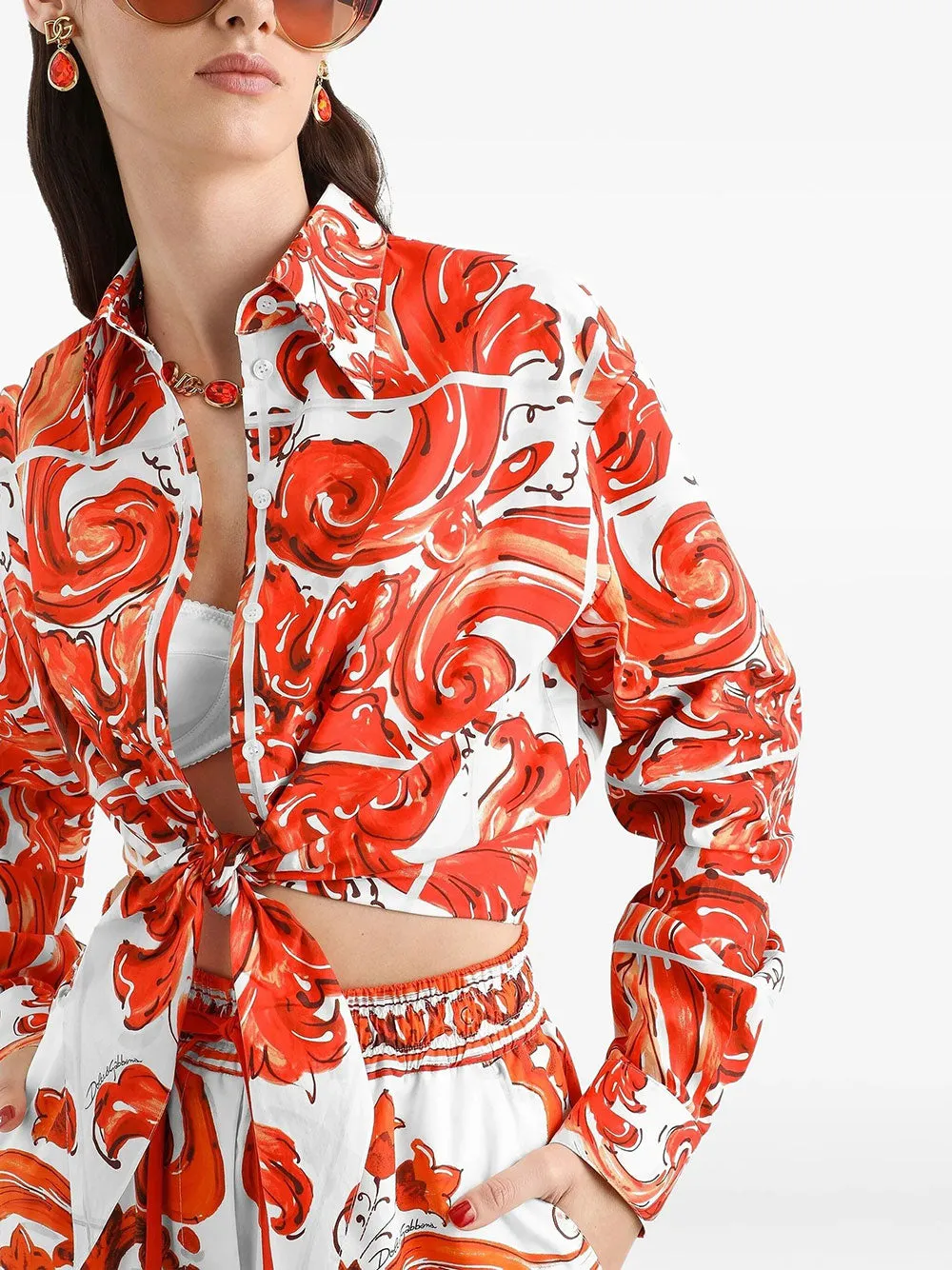 Popeline Shirt With Maiolica Print sold by Wanan Luxury product image thumbnail 3