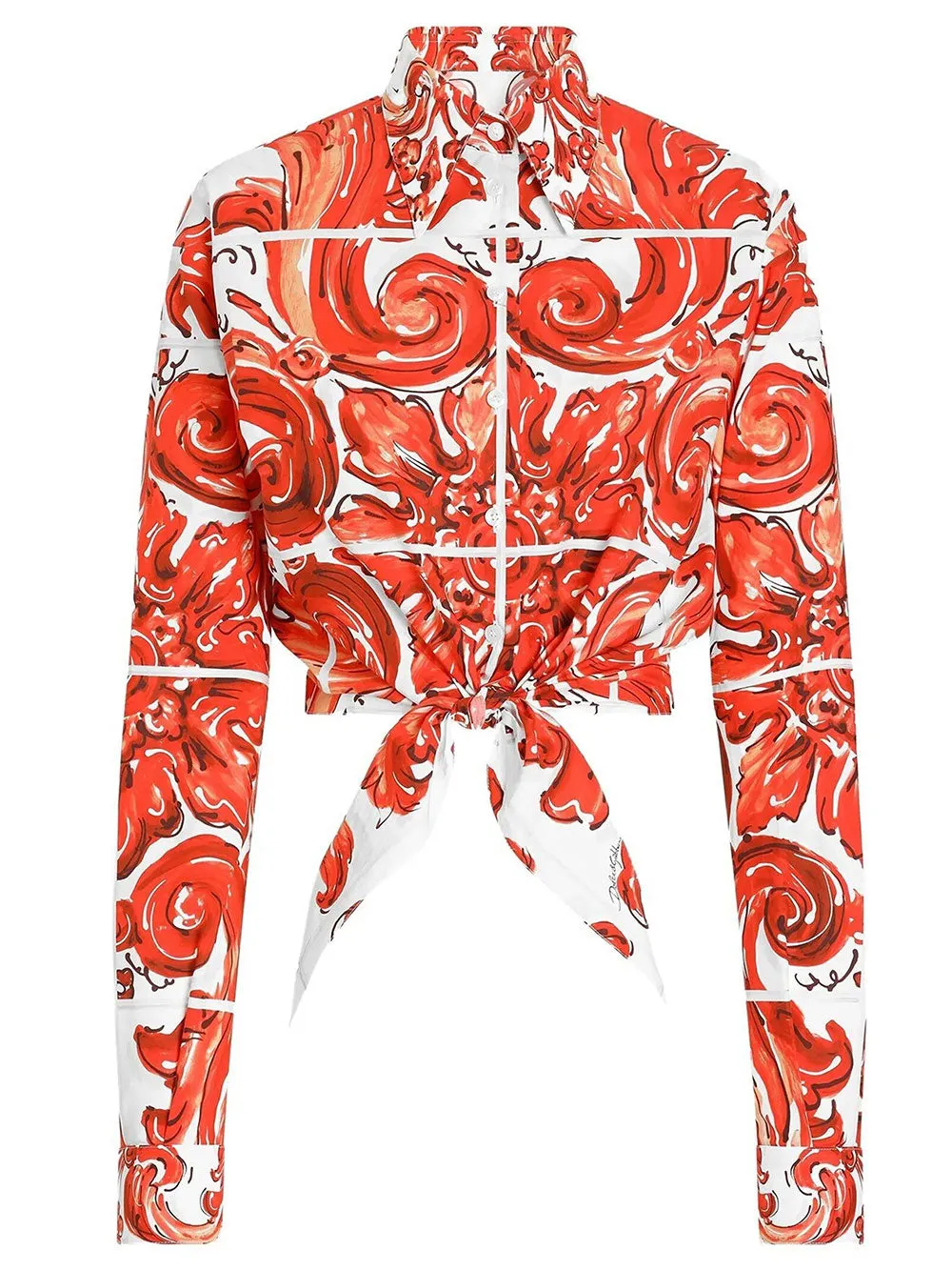 Popeline Shirt With Maiolica Print sold by Wanan Luxury