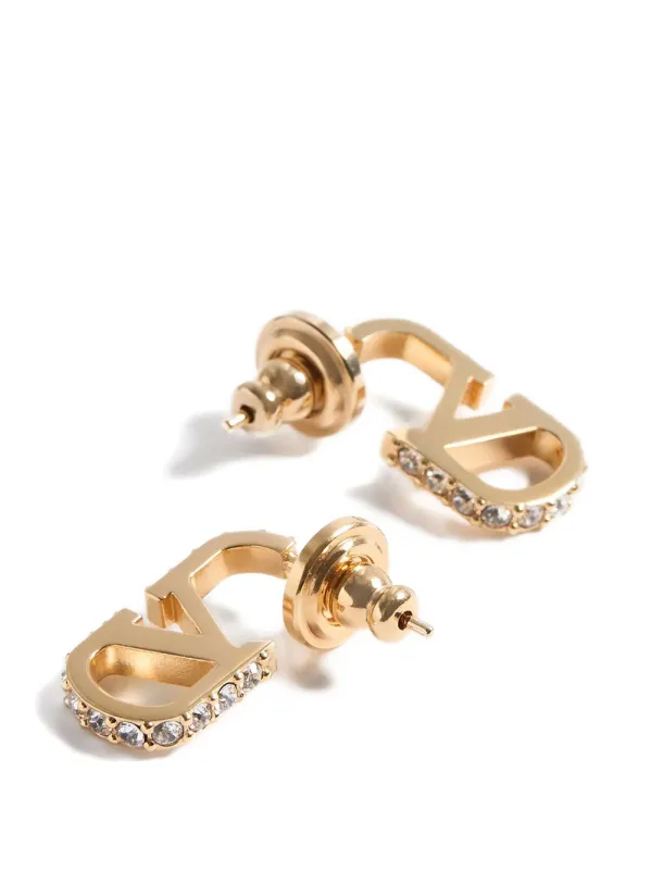 Vlogo Signature Earrings In Metal And Swarovski® Crystals made by Valentino Garavani