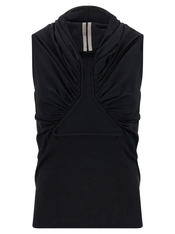 Jersey Ss Prong Tops Black made by Rick Owens