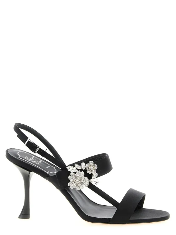 Mini Bouquet Sandals Black made by Roger Vivier