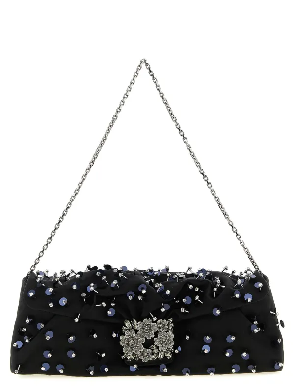 Efflorescence Clutch Black made by Roger Vivier