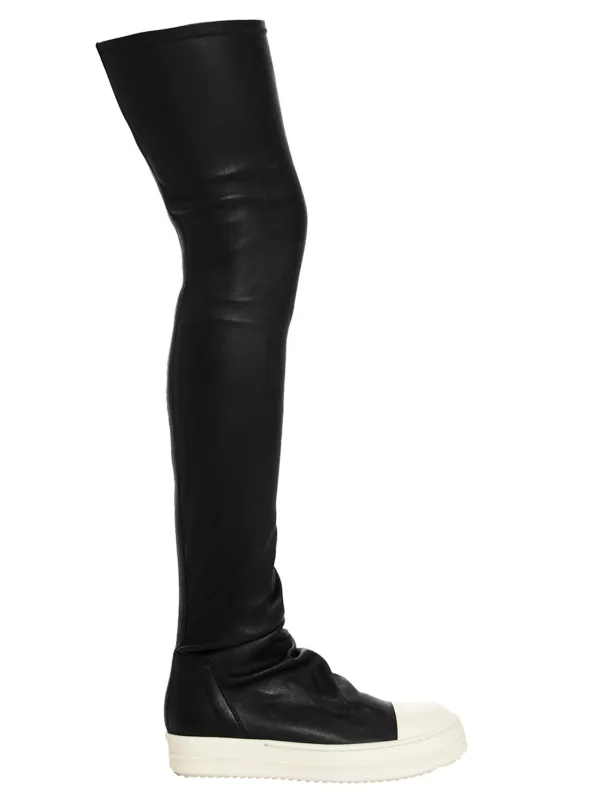 High Stocking Sneaks Boots And Ankle Boots White/Black made by Rick Owens