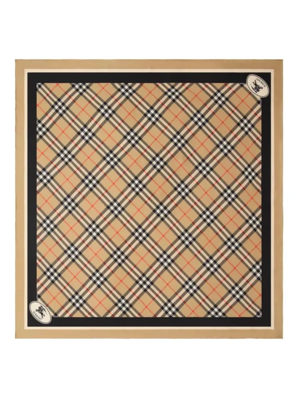 Check Silk Scarf made by Wanan Luxury