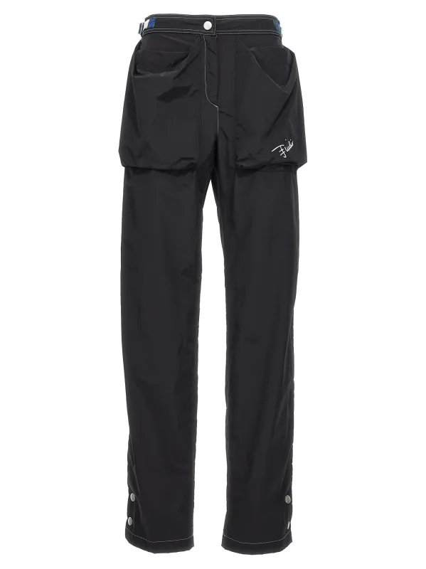 Logo Nylon Pants Black made by Emilio Pucci