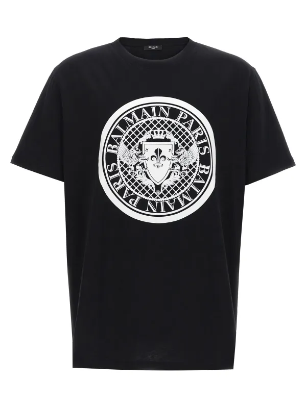 Velvet Logo T-Shirt White/Black made by Balmain