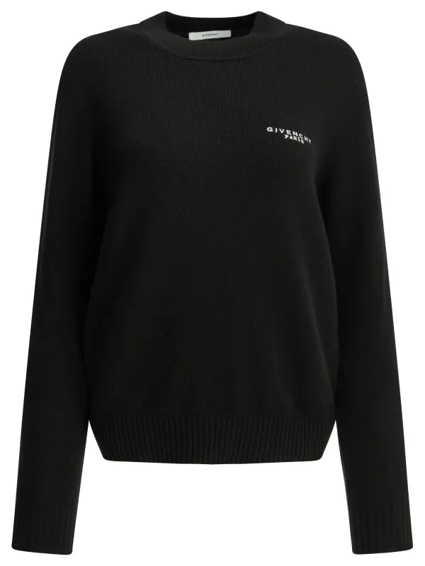 Crew-Neck Sweater With Logo Knitwear Black made by Givenchy
