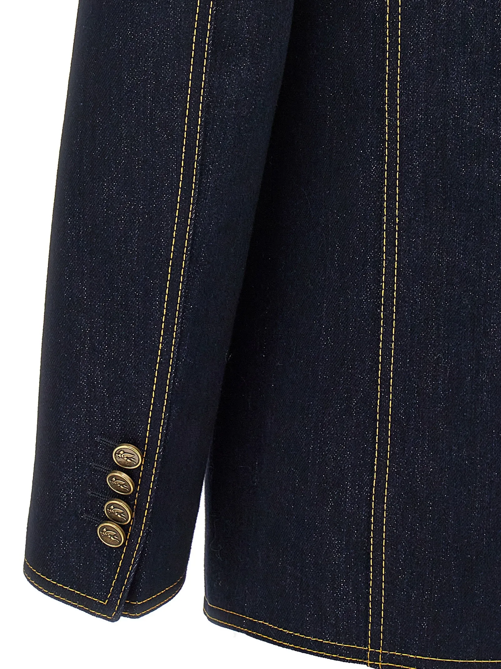 Single-Breasted Denim Blazer Blazers Blue sold by Wanan Luxury product image thumbnail 4