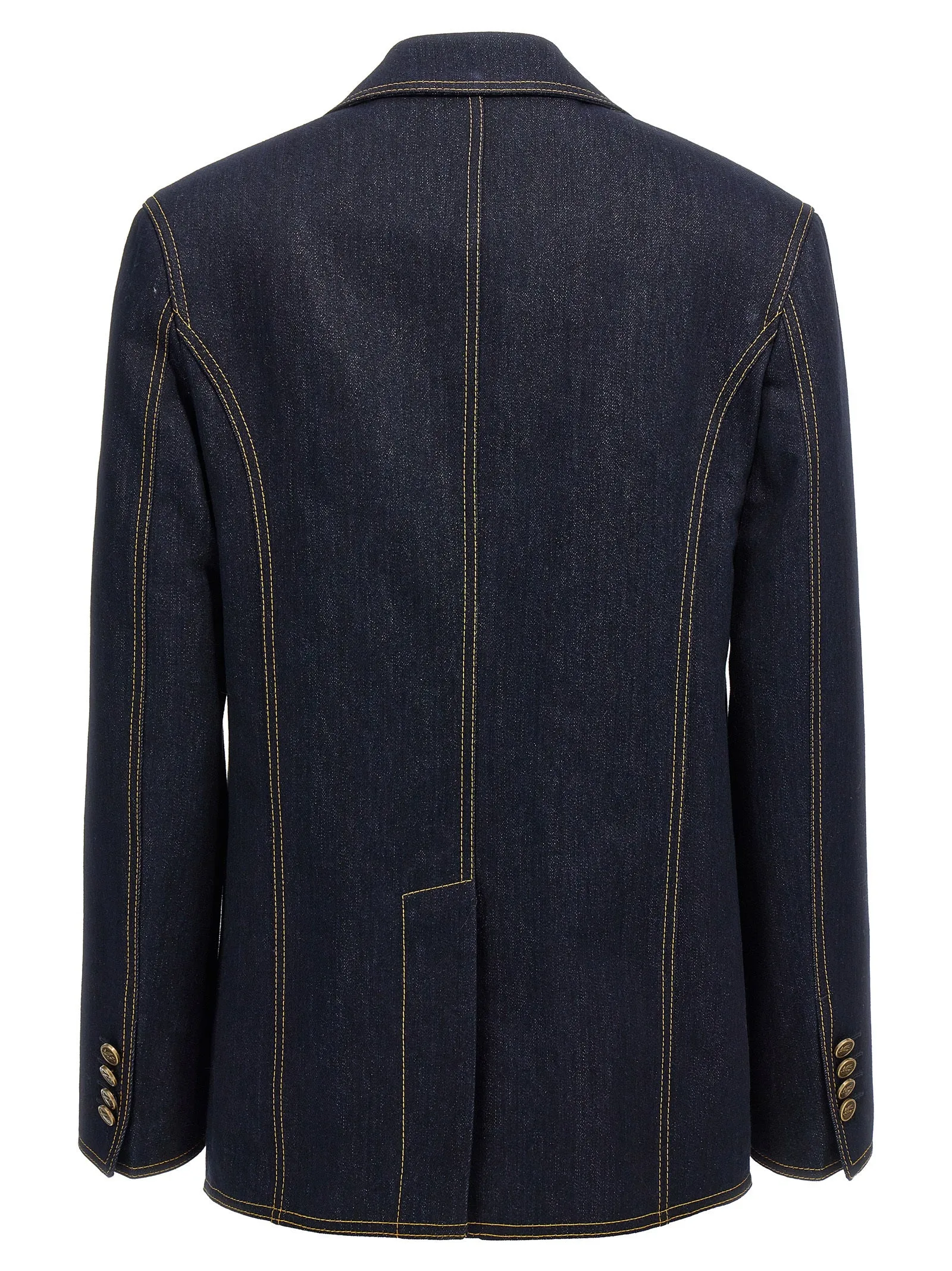 Single-Breasted Denim Blazer Blazers Blue sold by Wanan Luxury product image thumbnail 2