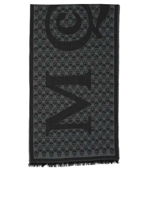 Scarf Multi Logo 35x190 Sciarpe & Foulard Grey made by Alexander McQueen
