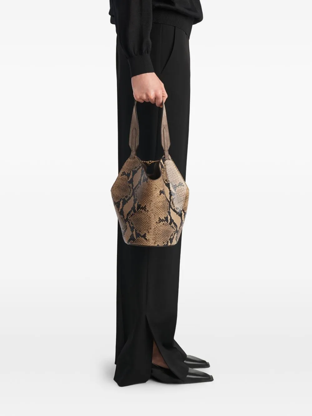 Lotus Mini Leather Bucket Bag sold by Wanan Luxury product image thumbnail 3