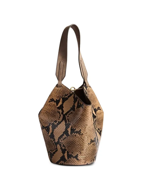 Lotus Mini Leather Bucket Bag made by KHAITE