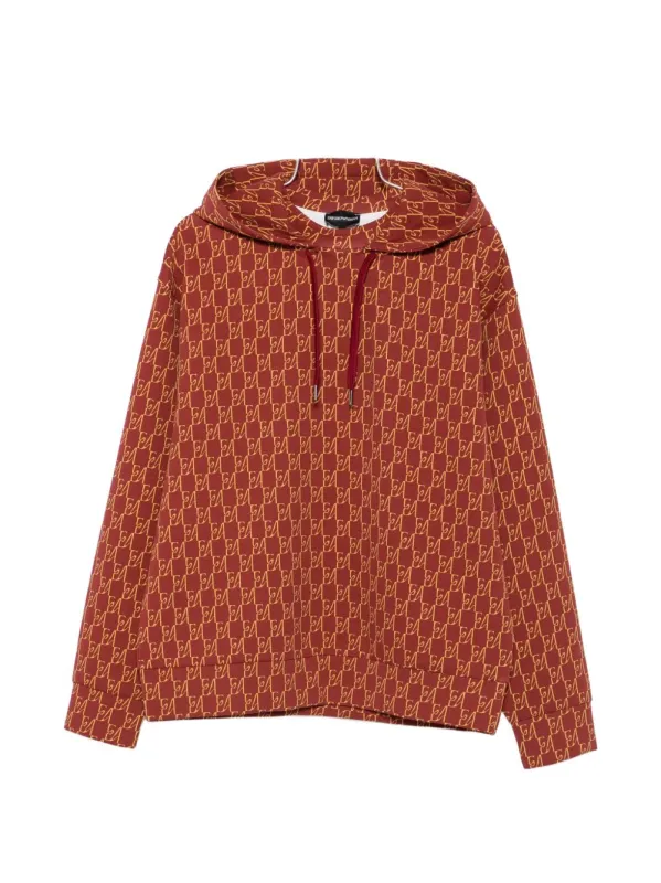 Printed Cotton Hoodie made by Emporio Armani