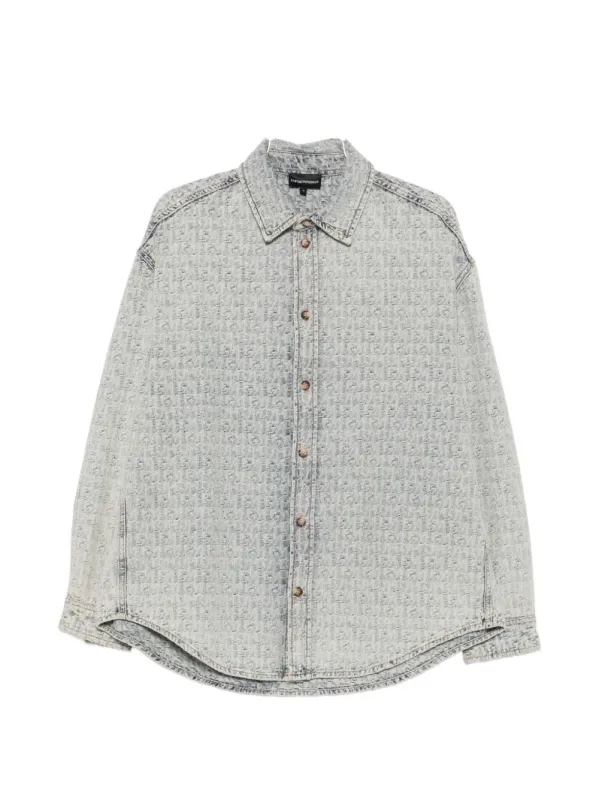 Printed Cotton Shirt made by Emporio Armani