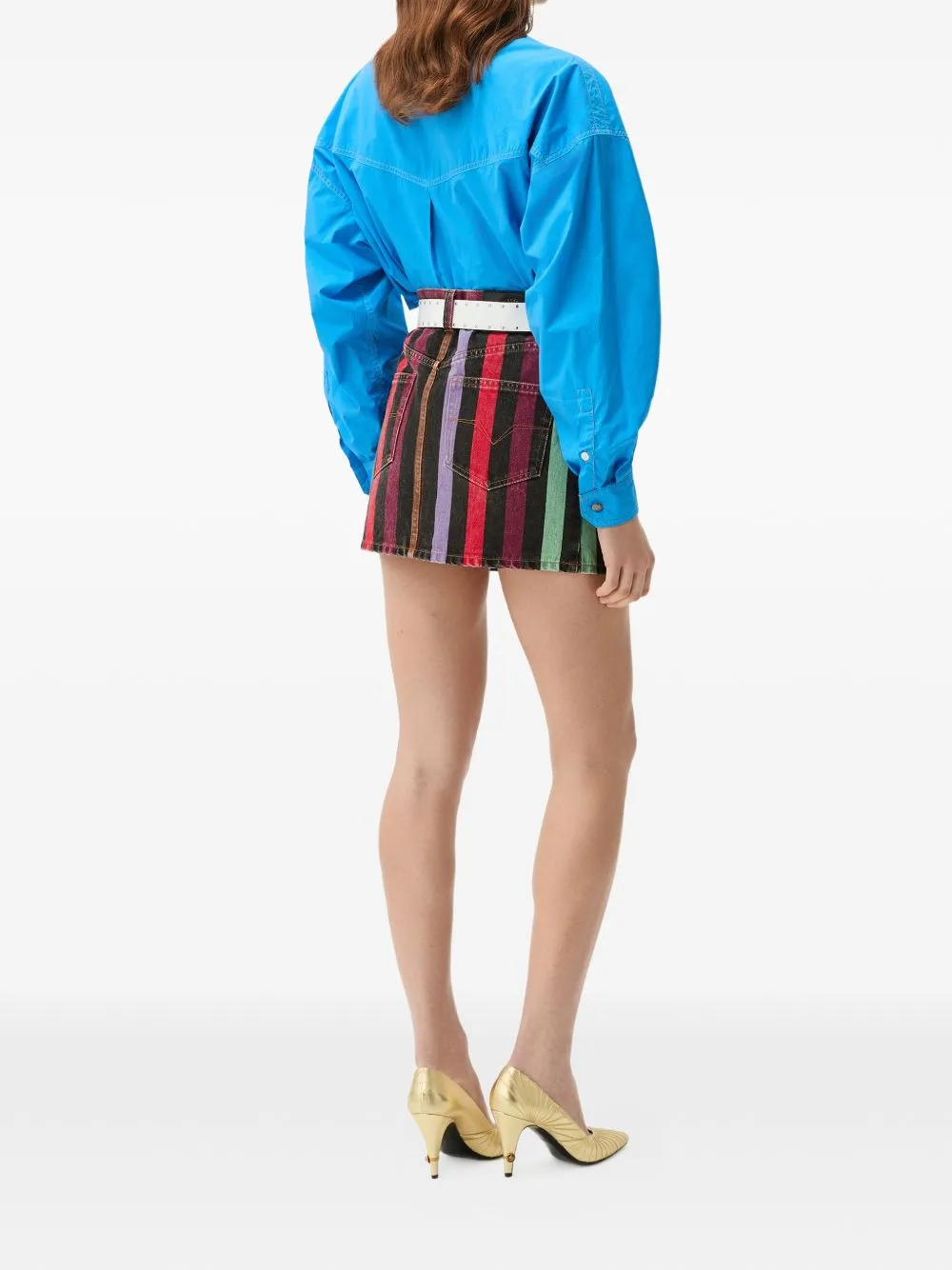 Striped Denim Skirt sold by Wanan Luxury product image thumbnail 3