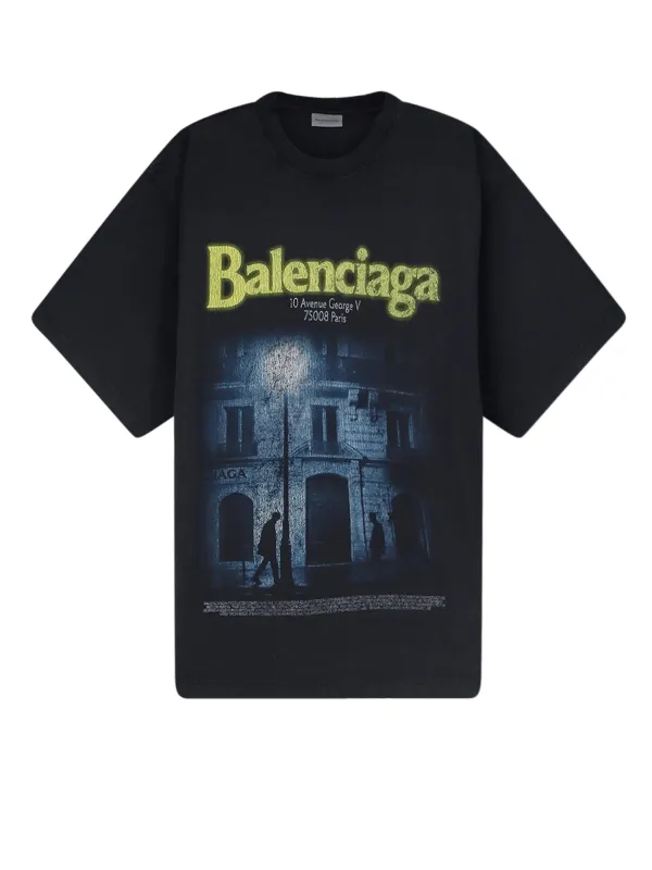 Cotton T-Shirt With Front Logo Print made by Balenciaga