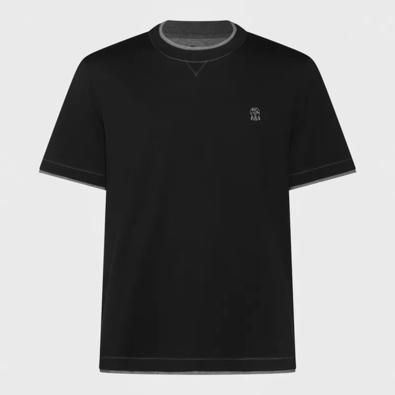 T-Shirts And Polos Black made by Brunello Cucinelli