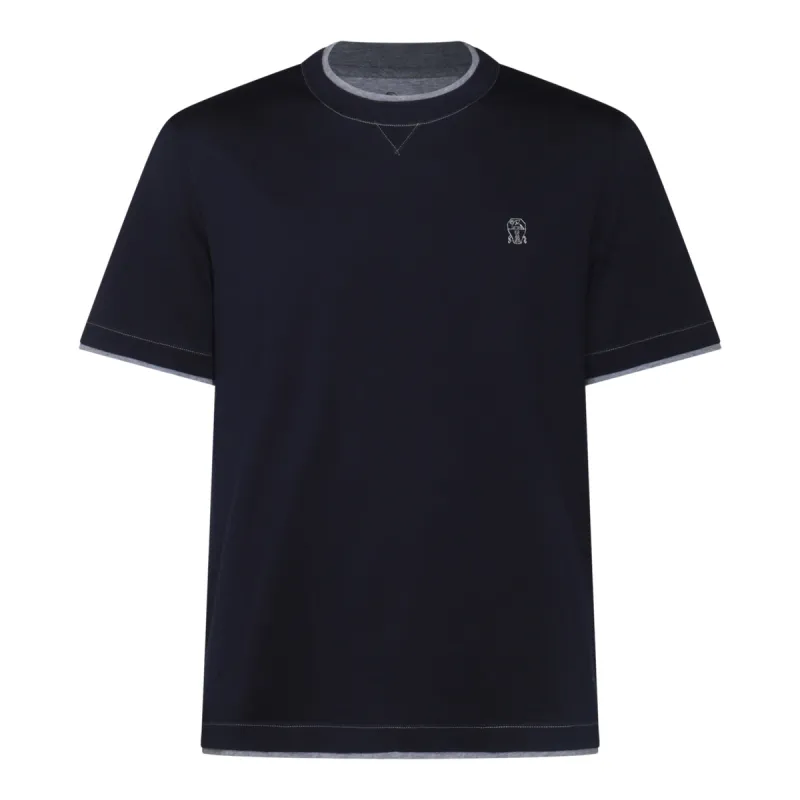 T-Shirts And Polos Navy made by Brunello Cucinelli