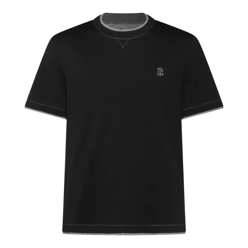 T-Shirts And Polos Black made by Brunello Cucinelli
