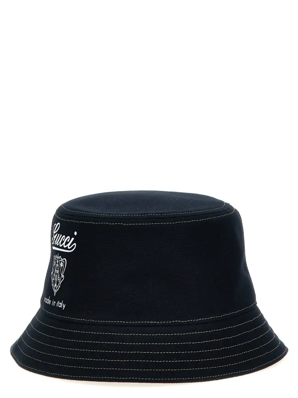 Gucci Coat Of Arms Bucket Hat Hats Blue made by Gucci