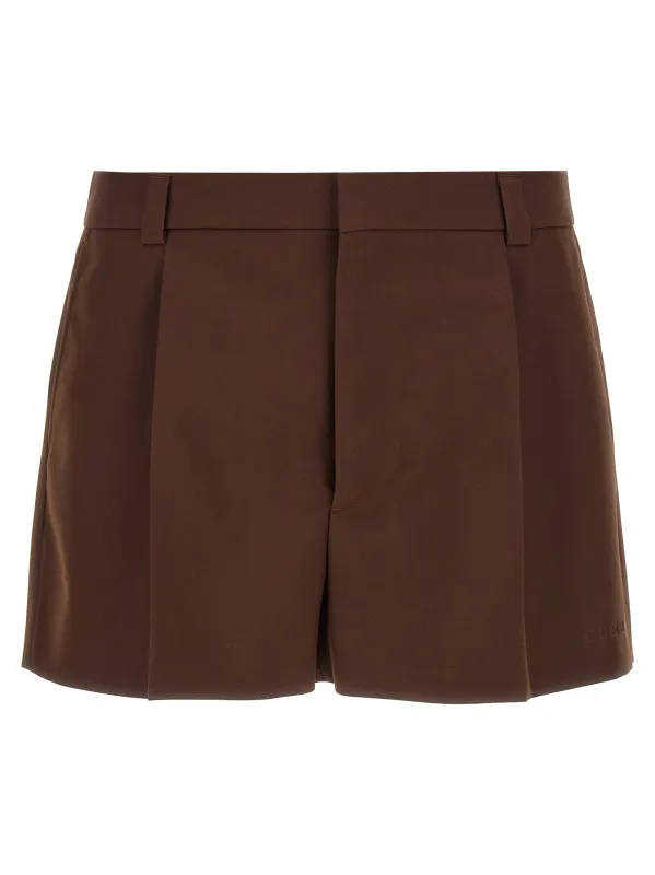 Wool Shorts Bermuda And Short Brown made by Gucci