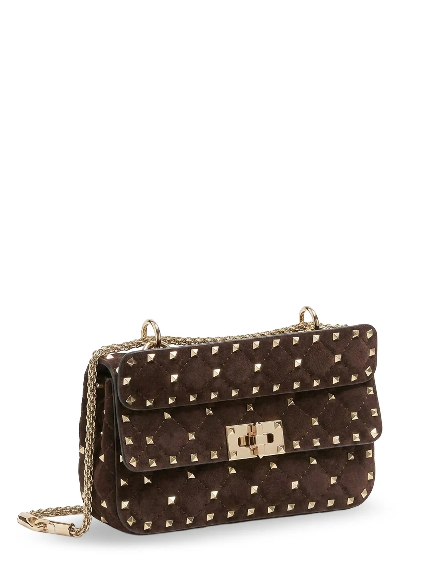 Rockstud Spike Suede Crossbody Bag With All-Over Studs sold by Wanan Luxury product image thumbnail 3