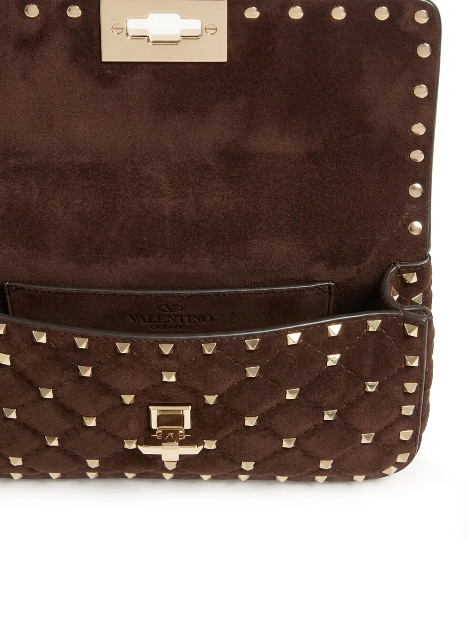 Rockstud Spike Suede Crossbody Bag With All-Over Studs sold by Wanan Luxury product image thumbnail 4