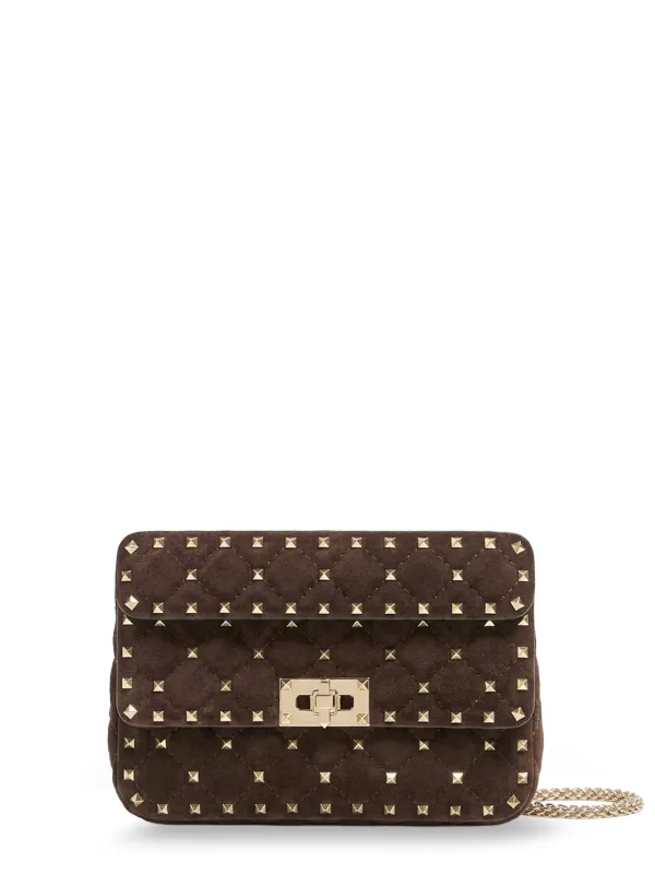 Rockstud Spike Suede Crossbody Bag With All-Over Studs made by Valentino Garavani