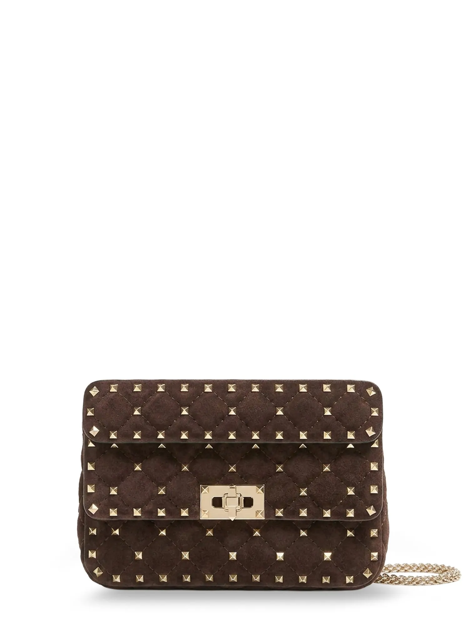 Rockstud Spike Suede Crossbody Bag With All-Over Studs sold by Wanan Luxury