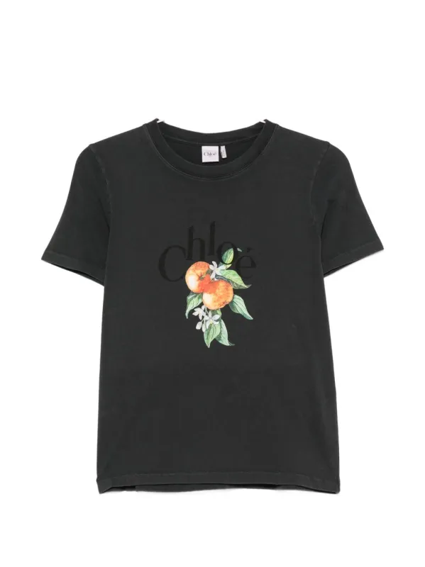 Printed Cotton T-Shirt made by Chloe