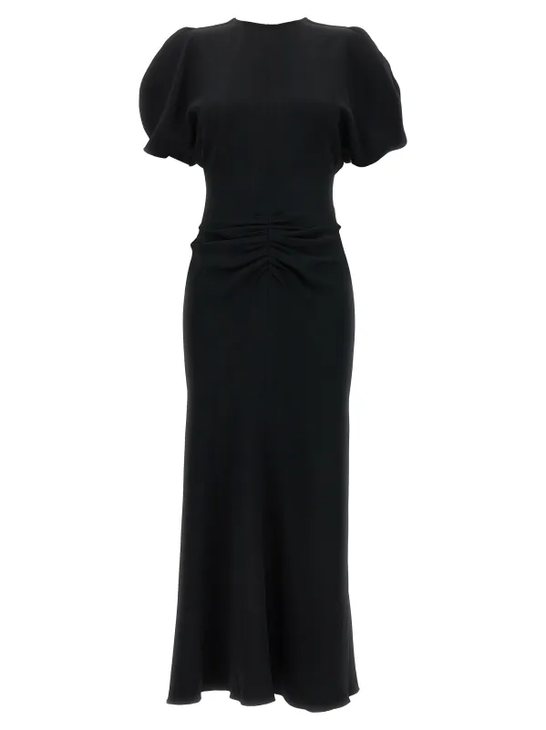 Gathered Waist Midi Dresses Black made by Victoria Beckham