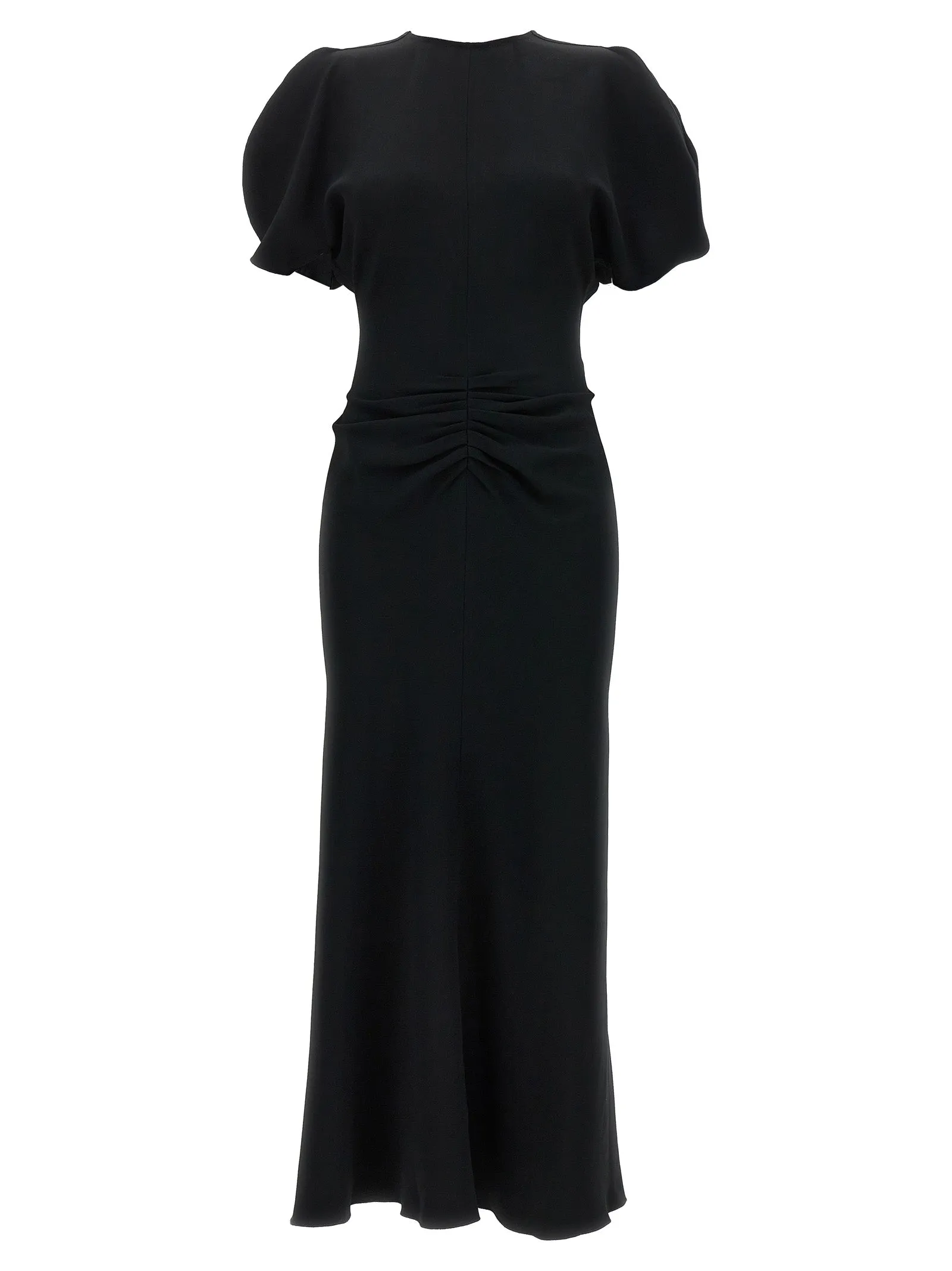 Gathered Waist Midi Dresses Black sold by Wanan Luxury