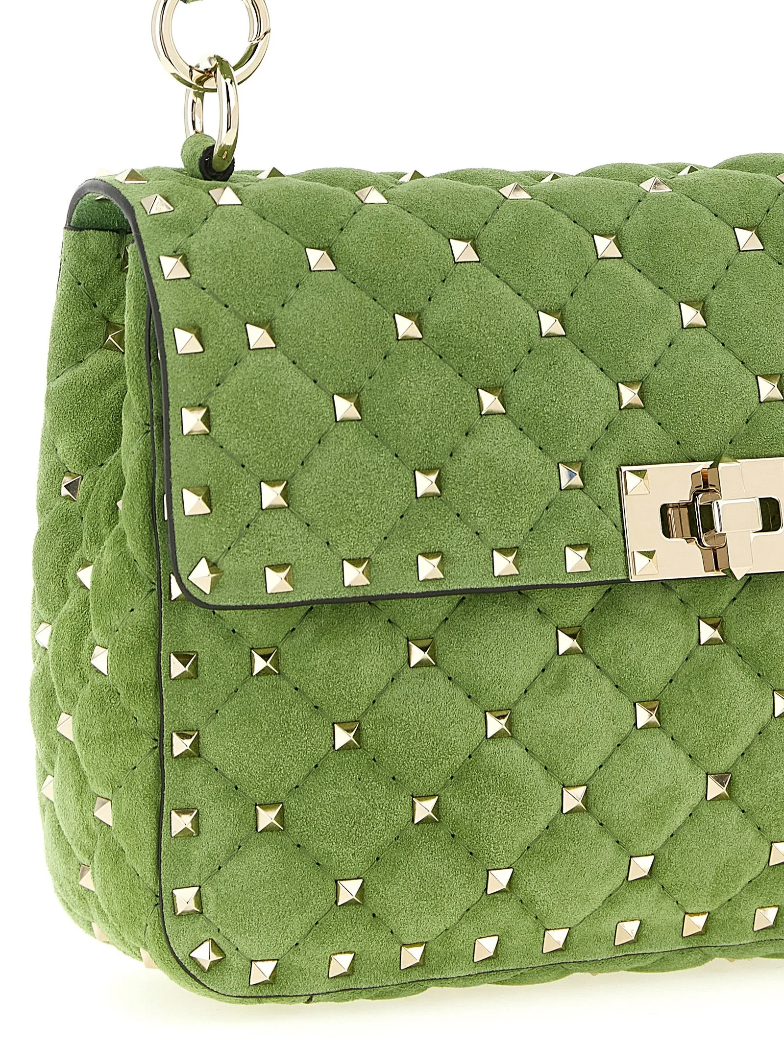 Rockstud Spike Shoulder Bags Green sold by Wanan Luxury product image thumbnail 3
