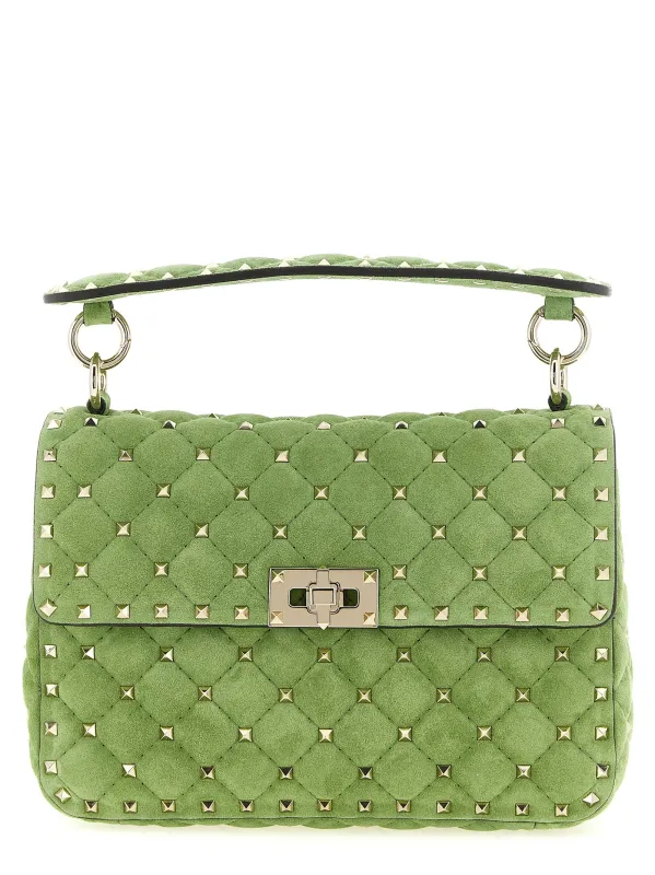 Rockstud Spike Shoulder Bags Green made by Valentino Garavani