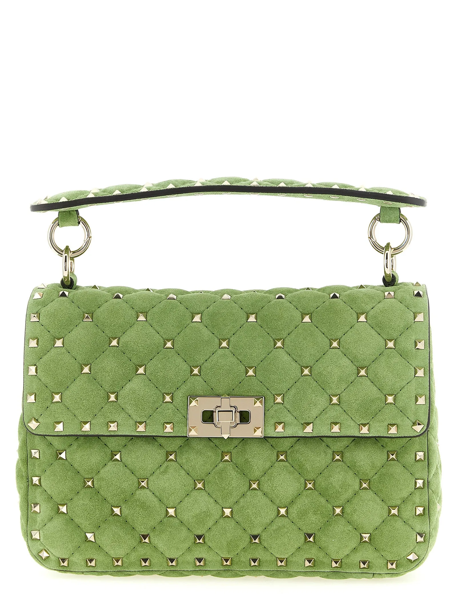 Rockstud Spike Shoulder Bags Green sold by Wanan Luxury
