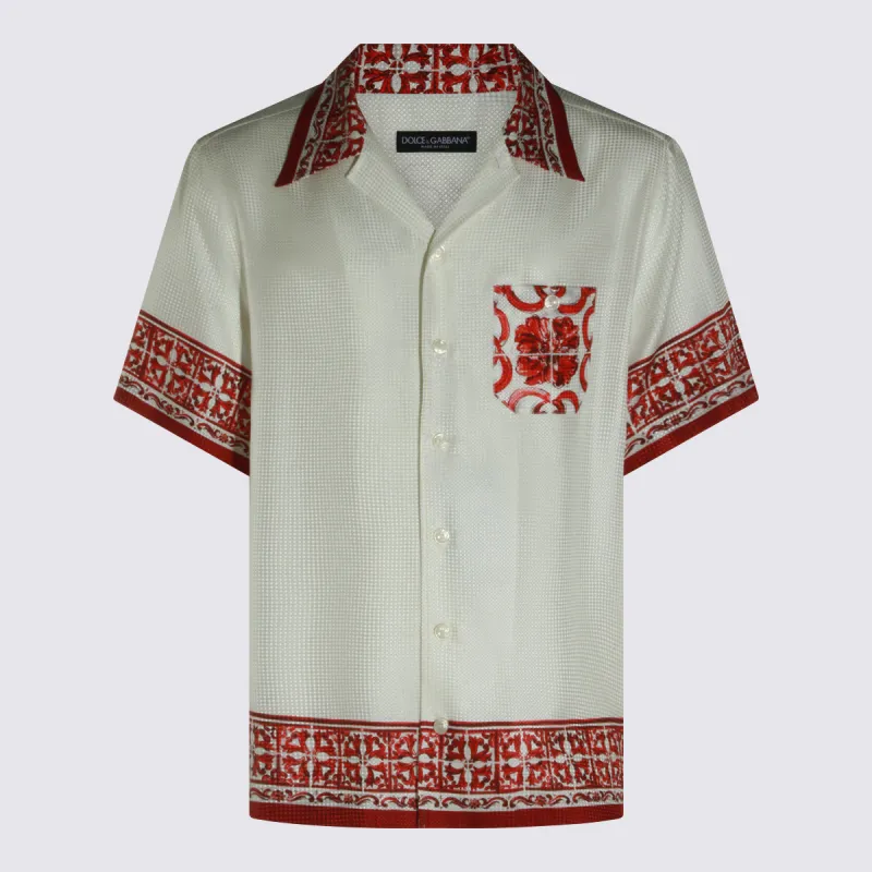 Shirts Red-White made by Dolce & Gabanna